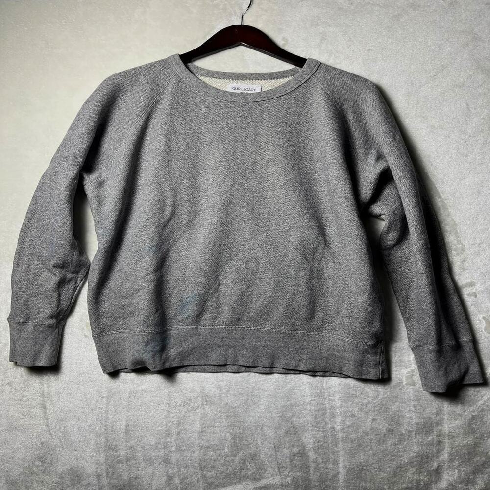 Our Legacy 1980-81 Great Sweat Raglan Cotton Sweatshirt Men's XL Heathered Gray